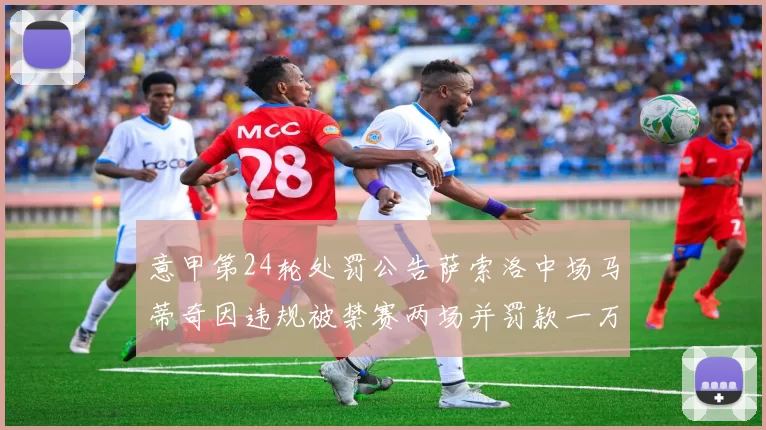意甲第24轮处罚公告萨索洛中场马蒂奇因违规被禁赛两场并罚款一万欧元
